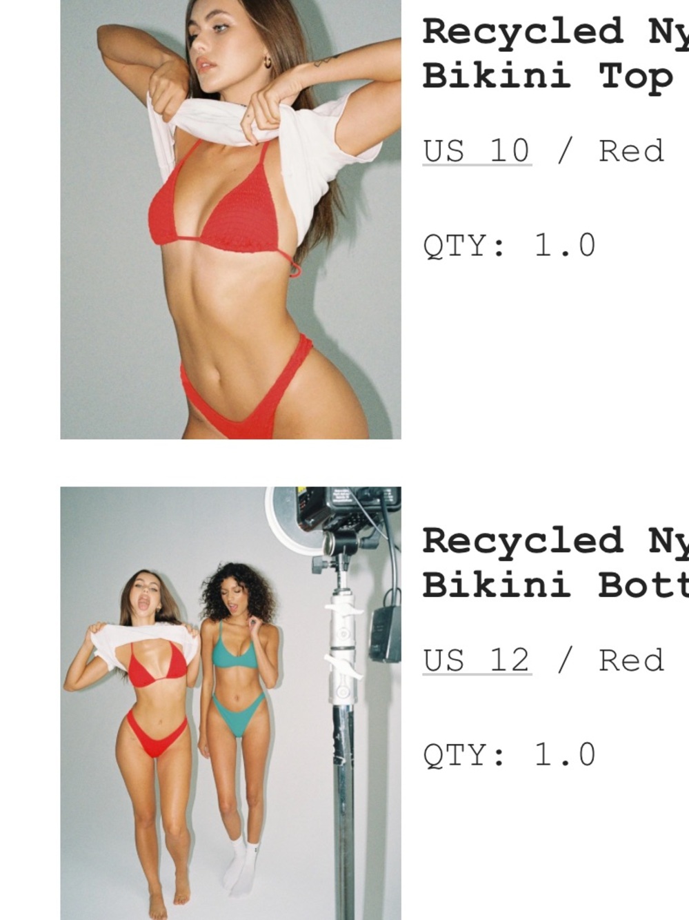 Princess Polly Red Smocked Triangle Bikini Set - Picture 2 of 2